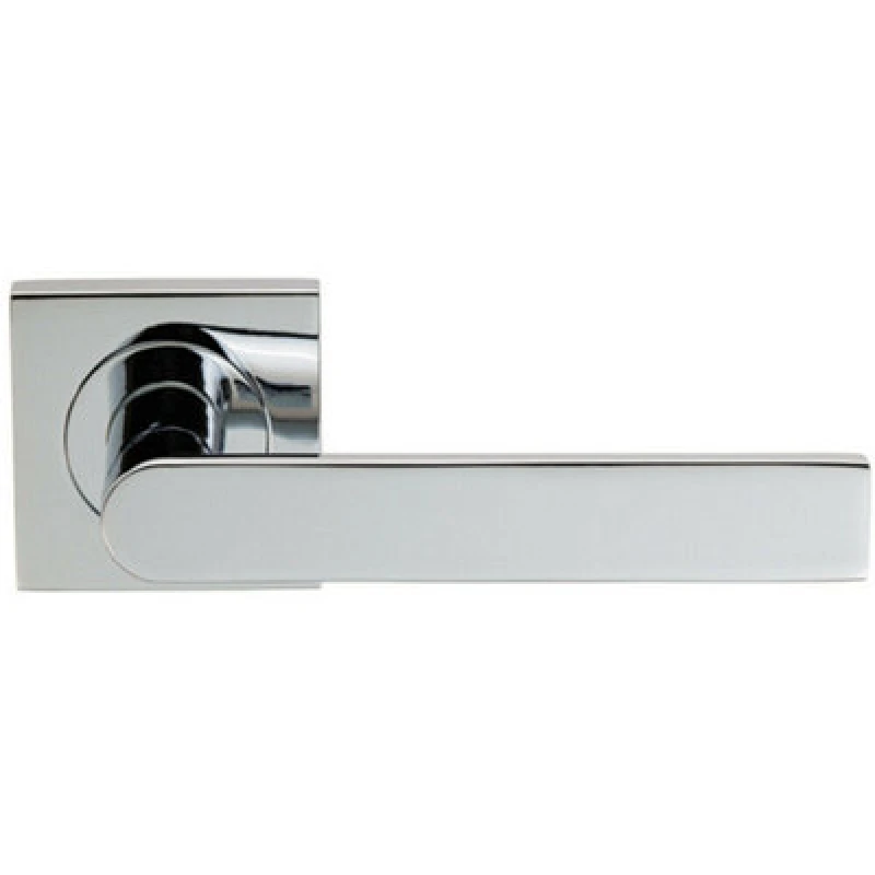 Image of Loops PAIR Flat Rectangular Bar Lever on Square Rose Concealed Fix Polished Chrome Multi