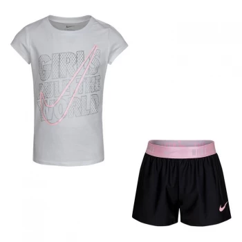 Image of Nike Tee-Short Set Infant Girls - Black/White