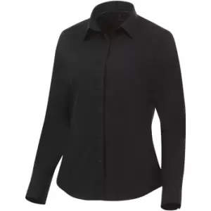 Image of Elevate Womens/Ladies Hamell Long Sleeve Shirt (S) (Solid Black)