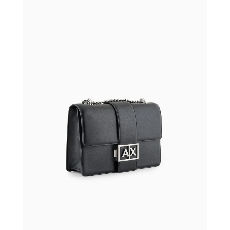 Image of Armani Exchange Womens Shoulder Bag - Black Female One Size