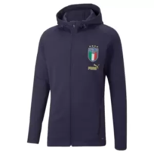 Image of 2022-2023 Italy Player Casuals Hooded Jacket (Peacot)