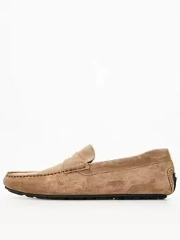 Image of BOSS Noel Suede Moccasin, Beige, Size 46, Men