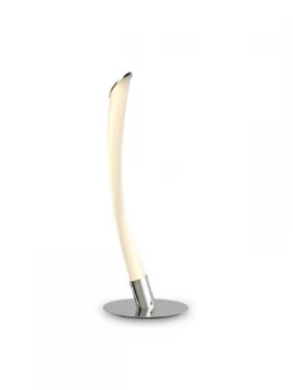 Image of 1 Light Table Lamp, 10W LED, 3000K, 750lm, Polished Chrome, Frosted Acrylic
