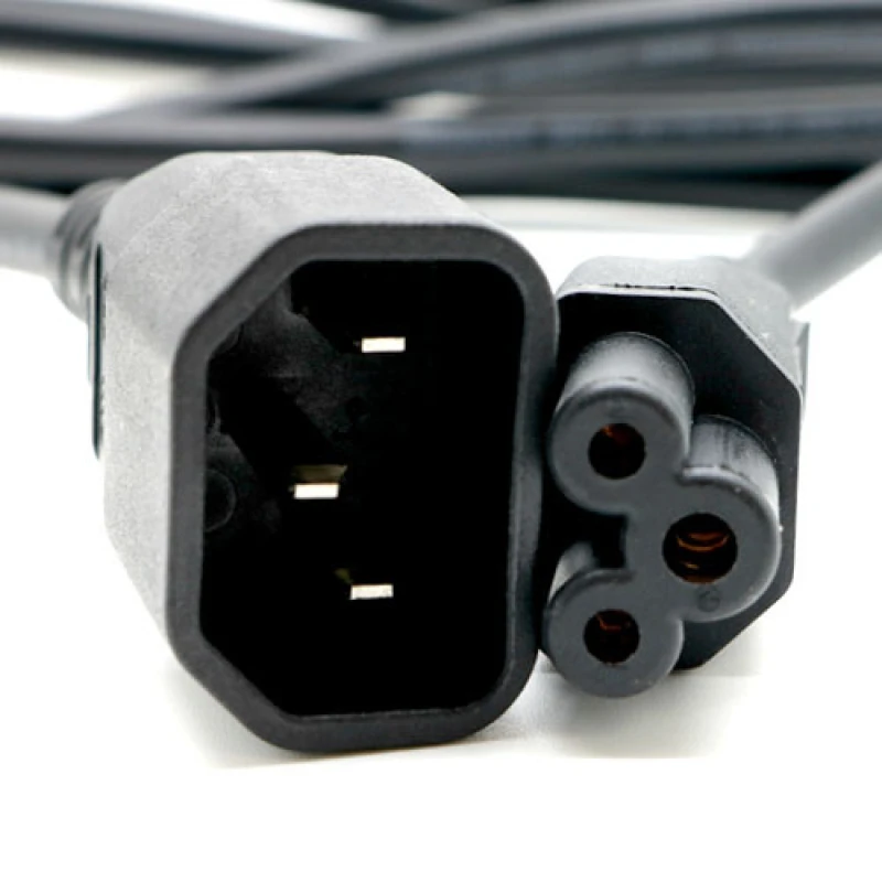 Image of Cablenet 2m IEC C14 - IEC C5 Cloverleaf Black PVC 0.75mm Power Leads