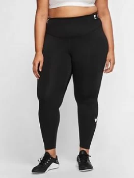 Image of Nike The One Just Do It Leggings (Curve) - Black, Size 18-20=1X, Women