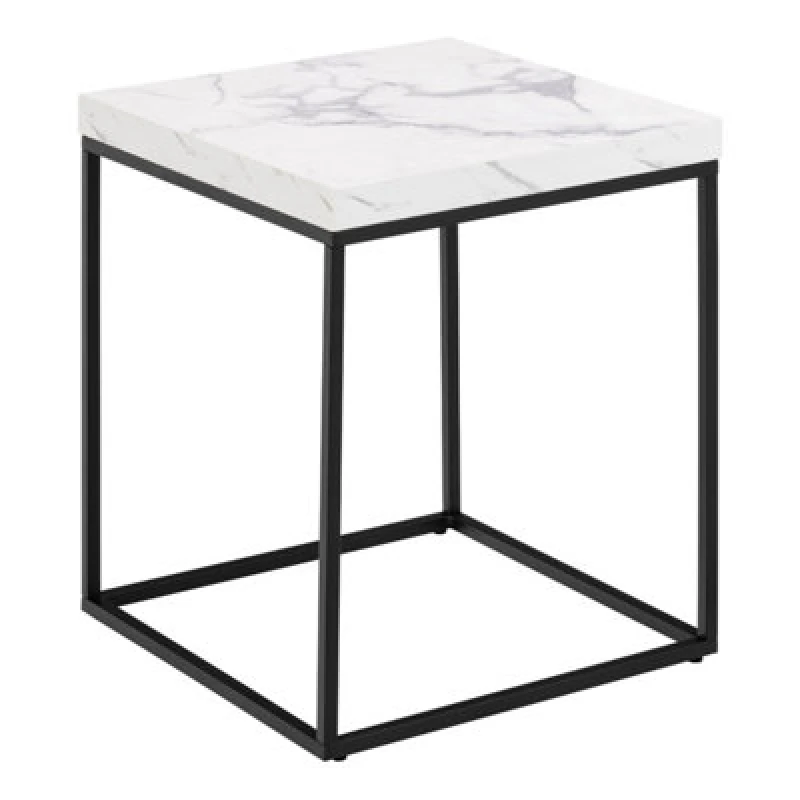 Image of Furniture To Go Barossa Coffee Table With White Marble Carrara Top & Black Base 40Cm