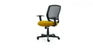 Image of Mave Task Operator Chair Black Mesh With Arms Bespoke Colour Seat Yellow