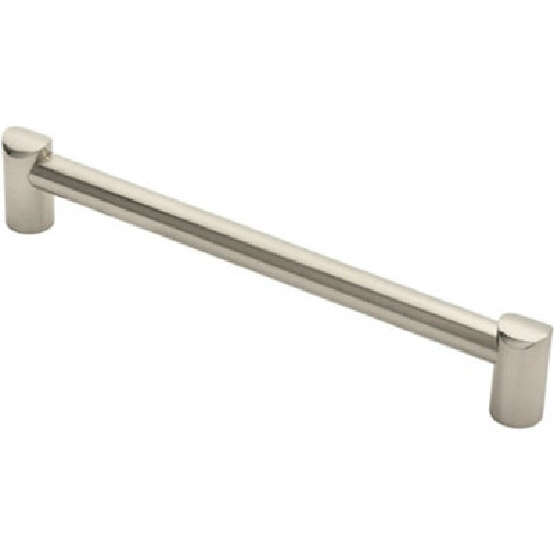 Image of Loops Round Tube Pull Handle 244 x 16mm 224mm Fixing Centres Satin Nickel Metallics unisex