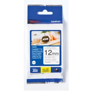 Image of Brother Black on White 12mm Tape