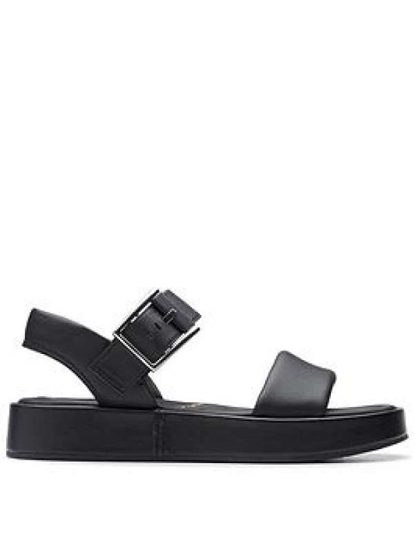 Image of Clarks Alda Strap Leather Womens Comfort Sandals - Black - Size:UK 8