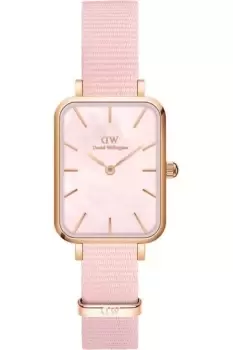 Image of Unisex Daniel Wellington Quadro 20 X 26 Coral Rose Gold Mother Of Pearl Watch DW00100509