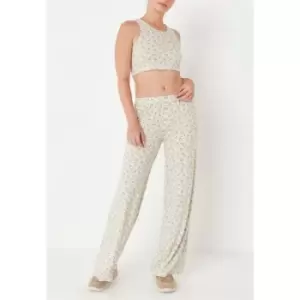 Image of Missguided Ditsy Floral Print Crop Top and Wide Leg Trousers - Multi