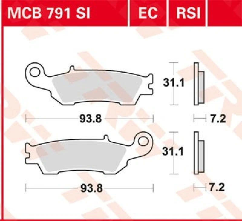Image of TRW MCB791EC Brake pad set Brake Pad Set,disc brake (402)