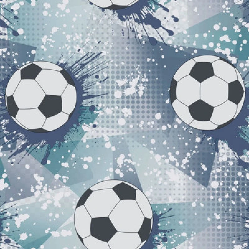 Image of Holden Decor Football Frenzy Navy / Teal Children's Wallpaper, Blue 14093