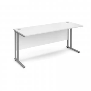 Image of Maestro 25 SL Straight Desk 1600mm x 600mm - Silver Cantilever Frame