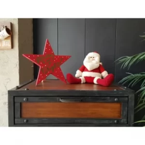 Image of Merry And Bright Red Green Decorative Wooden Wall Accessory