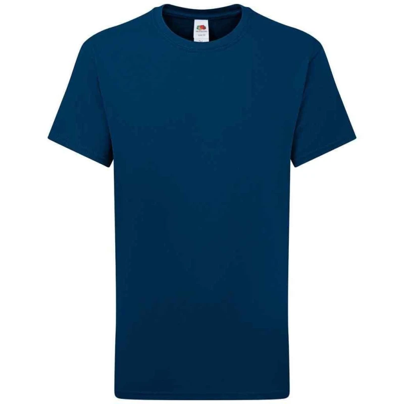 Image of Fruit of the Loom Iconic 195 Plain T-Shirt in Royal Size: 12-13 Years Royal Unisex 12-13 Years