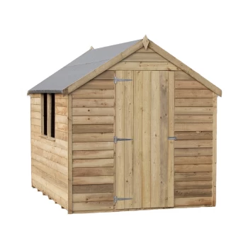 Image of Shire Super Value Window Pressure Treated Overlap Apex Shed - 6ft x 8ft (1830mm x 2390mm) Natural Wood OVSW0806POL-1AA