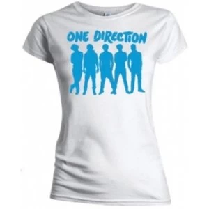Image of One Direction Silhouette Blue on Wht Skinny TS: Small