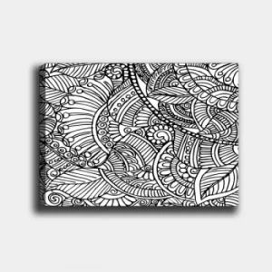 Image of MANDALA71 White Black Decorative Canvas Painting