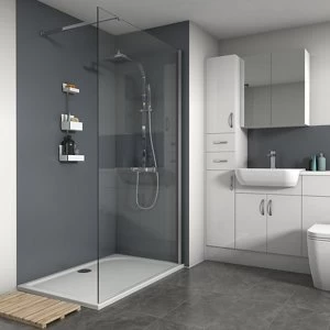 Image of Splashwall Matt Flint 2 sided Shower Panel kit (L)1200mm (W)1200mm (T)4mm