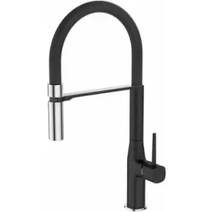Image of Monobloc Modern Kitchen Mixer Tap with Pull Out Hose Spray Single Lever Black