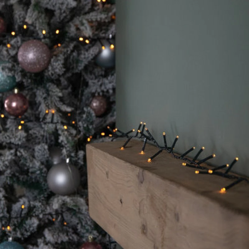 Image of Samuel Alexander 500 LED 12.5m Indoor Outdoor Christmas Multi Function Mains Operated String Lights with Timer in Vintage Gold Gold