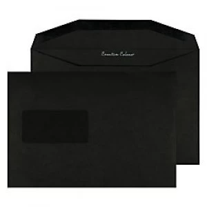 Image of Creative Coloured Envelopes C5+ 120 gsm Jet Black Pack of 500