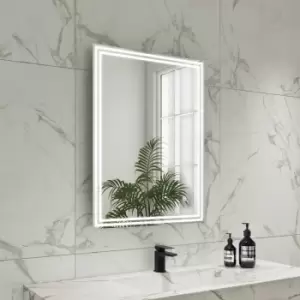 Image of Rectangular Double Border LED Bathroom Mirror with Demister 600x800mm -Antila