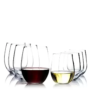 Image of Riedel O Stemless Mixed Chardonnay & Cabernet Wine Glasses, Pay-6 Get 8 Set