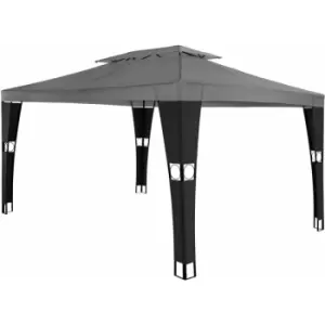 Image of Gazebo Mona 3x4m rattan - garden gazebo, camping gazebo, party gazebo - black/anthracite - black/anthracite
