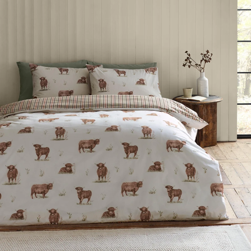 Image of Catherine Lansfield Catherine Lansfield Angus Duvet Set Natural - Catherine Lansfield - Size: DOUBLE Natural DOUBLE WP32202