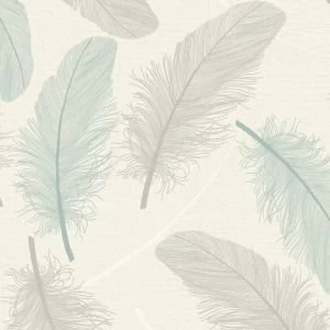 Image of K2 Cream & teal Maisey Textured Wallpaper