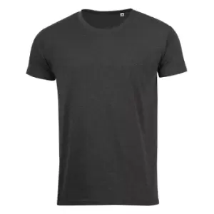 Image of SOLS Mens Mixed Short Sleeve T-Shirt (L) (Charcoal Marl)