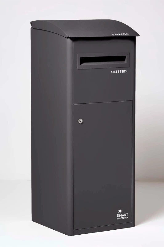Image of Homescapes Smart Parcel Box Extra-Large Slanted Top Front Access Secure Delivery Box in Black Unisex