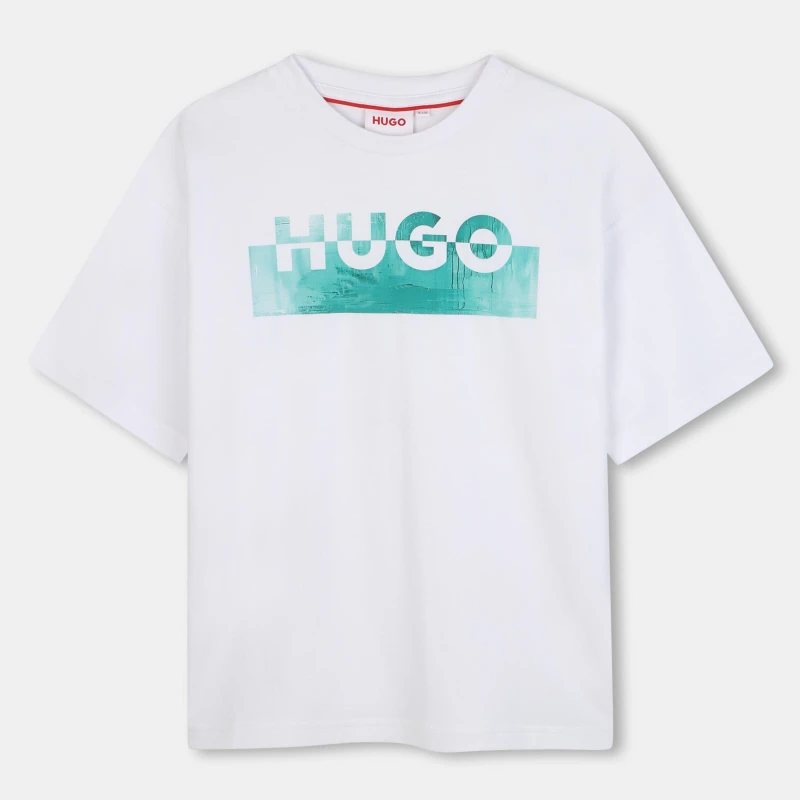 Image of Hugo Kids Print Short Sleeve T-Shirt White male 10Y