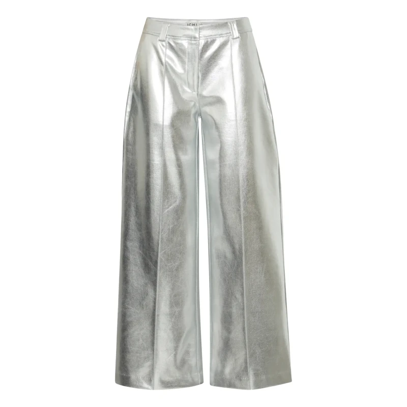Image of Ichi Womens Trousers Ichi Kate Metallic Pa2 Argente Female S