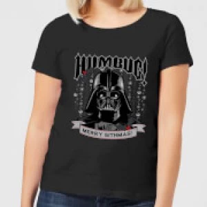 Image of Star Wars Darth Vader Humbug Womens Christmas T-Shirt - Black - M