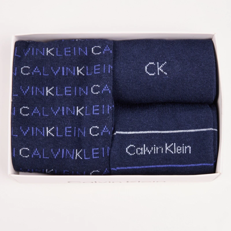 Image of Calvin Klein Pack All Over Print Crew Socks Mens - Black 7 - 11