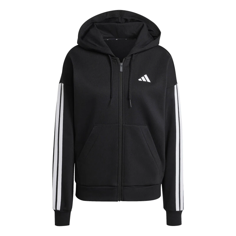 Image of adidas Essentials 3 Stripe Zip Track Hoodie Womens - Black 2XL