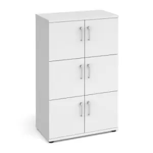 Image of Wooden storage lockers 6 door - white with white doors