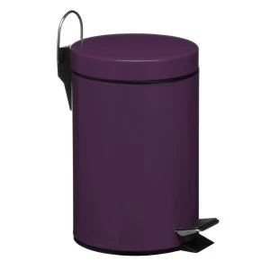 Image of Premier Housewares 3L Pedal Bin - Purple
