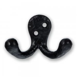 Image of LocksOnline Black Antique Double Robe Hook