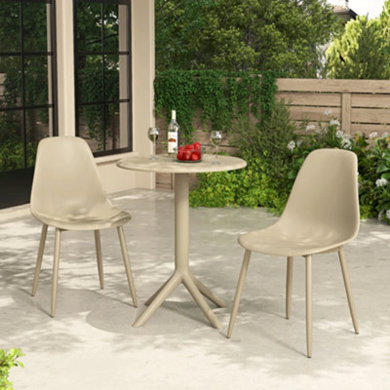 Image of Core Products Rimini 3 Piece Cala Bistro Table & 2 Chair Set Outdoor Grade, Sand, Brown GRDTC101-SN