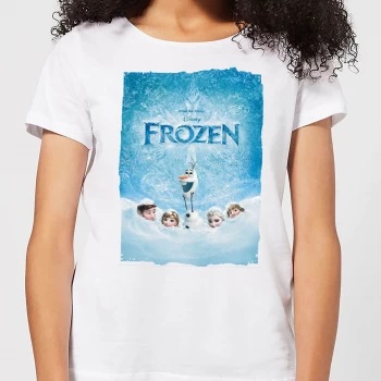 Image of Disney Frozen Snow Poster Womens T-Shirt - White - XL
