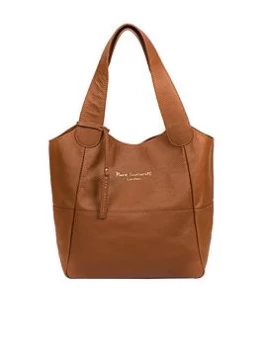 Image of Pure Luxuries London Freer Leather Tote Bag - Tan, Women