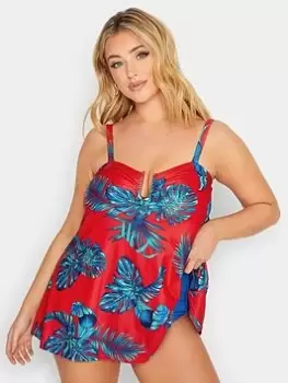 Image of Yours Aruba Floral A-Line Tankini - Red, Size 20, Women