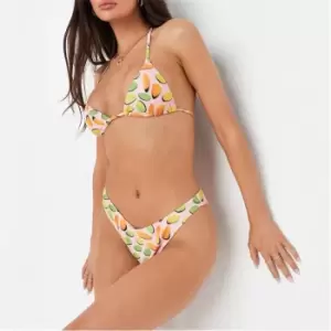 Image of Missguided Circle Print Triangle Bikini Top - Pink