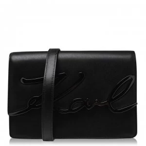 Image of Karl Lagerfeld Signature Shoulder Bag - A991 Black/Gun