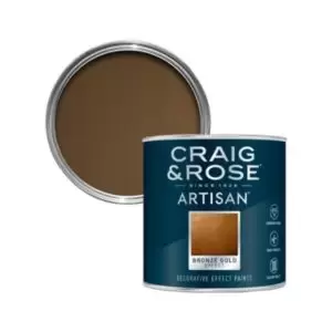 Image of Craig & Rose Artisan Bronze Gold Effect Mid Sheen Topcoat Special Effect Paint, 250Ml